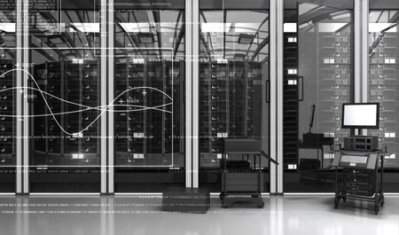 Hardware in the server room and Diagnostics - 3D Renderingの写真素材