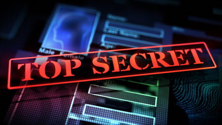 Top secret stamp over profileの写真素材