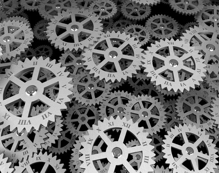 silver gear set. 3d renderingの写真素材