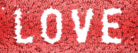 letters of love heart symbol. 3D renderingの写真素材