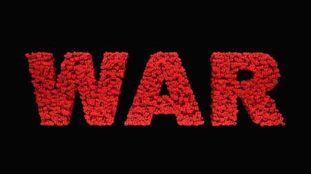 text war of heart love. 3d renderingの写真素材