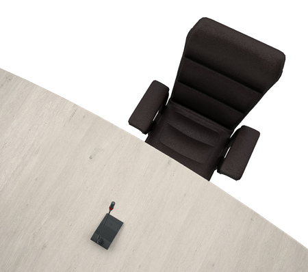 Chair with microphone on the table. 3d rendering