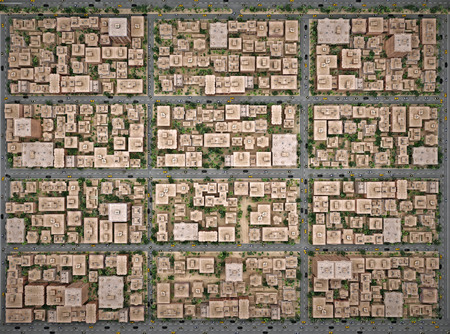 Low-rise city from above view. 3d renderingの写真素材
