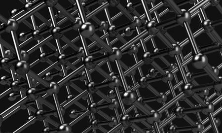 background of a black molecular structure. 3d rendering