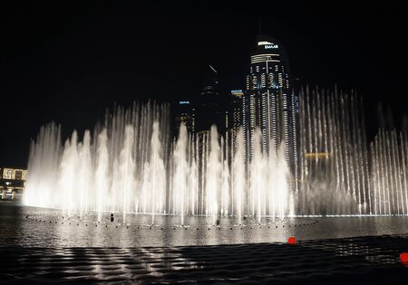 UAE, DUBAI - JULY 12, 2018: dubai fountain show in downtownのeditorial素材