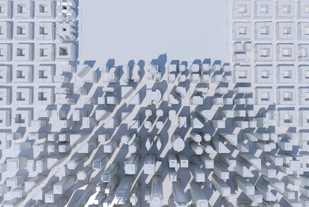 modern city top view in monochromatic color with copy space. 3d renderingの写真素材