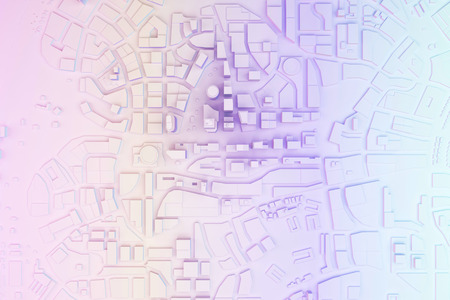 low poly cityscape in pastel colors top view. 3d rendering