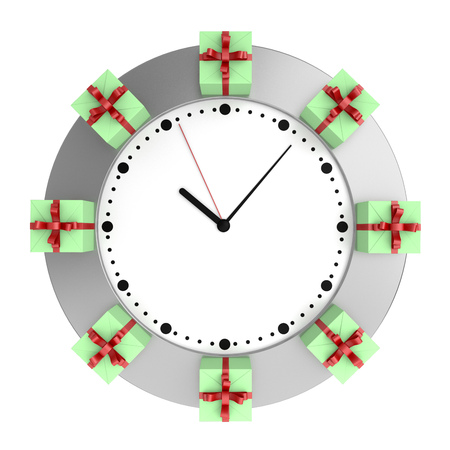 concept of round-the-clock distribution of gifts. 3d rendering