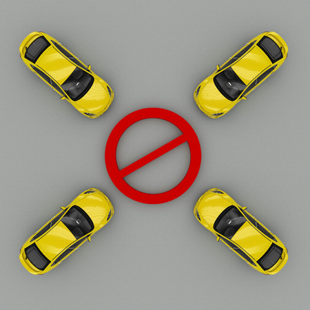 Taxi ban sign concept. 3d renderingの写真素材