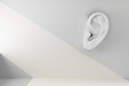 concept wall metaphors have ears. 3d rendering