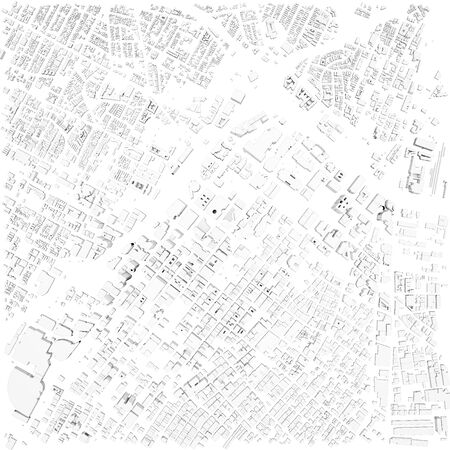 conventional urban development in white top viewの写真素材