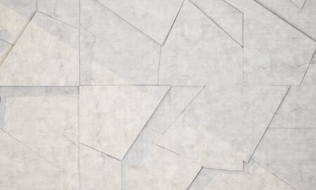 concrete wall with geometric shapes. 3d rendering