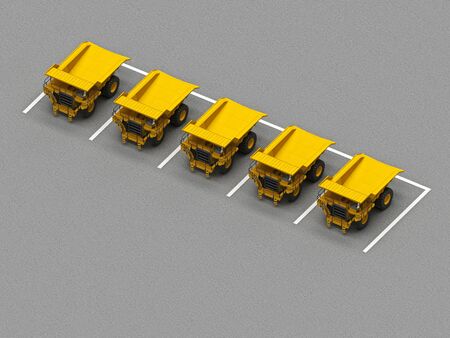 parking with mining truck. 3d renderingの写真素材