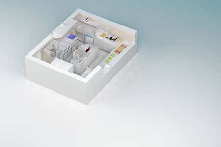 fast food concept point. 3d rendering