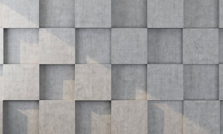background of protruding concrete cubes. 3d renderingの写真素材