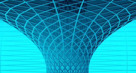 background frame architectural construction complex bend. 3d rendering