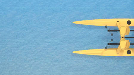 in front of the catamaran top view. 3d renderingの写真素材