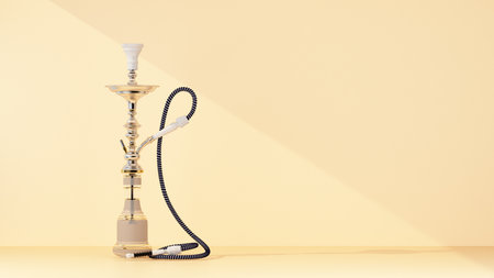 hookah lit with light with copy space. 3d rendering