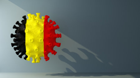 Belgium on covid-19 virus with copy space. 3d renderingの写真素材