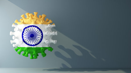 India on covid-19 virus with copy space. 3d renderingの写真素材