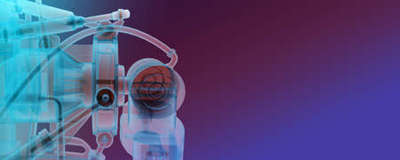 x-ray mechanism close up with copy space. 3d renderingの写真素材