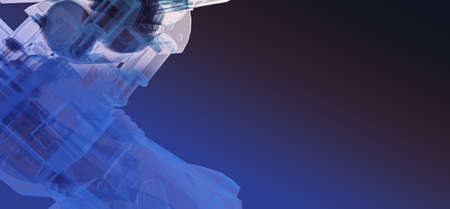 x-ray mechanism close up with copy space. 3d renderingの写真素材
