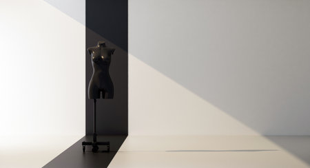 art with black dummy and stripe. 3d rendering