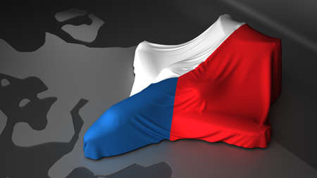 airplane is covered with the flag of the Czech Republic. 3d renderingの写真素材