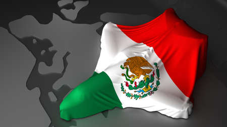 airplane is covered with the flag of the mexico. 3d renderingの写真素材
