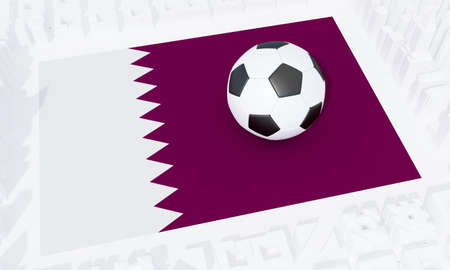 soccer ball on the Qatar flag. 3d renderingの写真素材