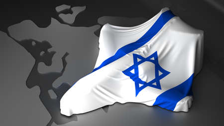 airplane is covered with the flag of the Israel. 3d renderingの写真素材