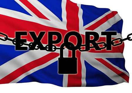export ban concept in the country United Kingdom. 3d renderingの写真素材