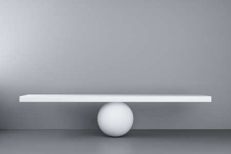 beam balances on the sphere tempate. 3d renderingの写真素材