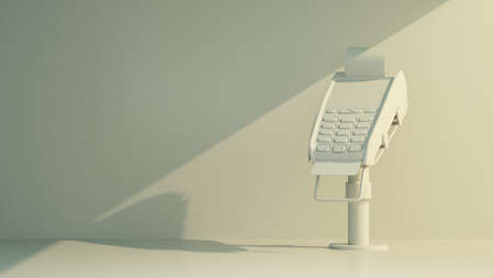 credit card payment device in solid color with copy space. 3d renderingの写真素材
