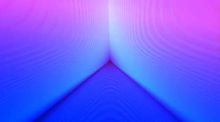 blue wave pattern on three sides. 3d rendering