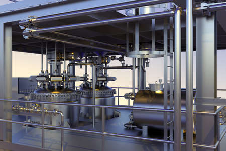 close up preparation industrial metal construction industry. 3d rendering