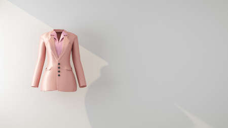 women's pink jacket with copy space. 3d renderingの写真素材