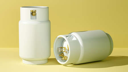 two propane gas tanks with copy space. 3d rendering