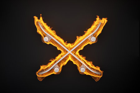 two intersecting skateboards on a black background. 3d renderingの写真素材