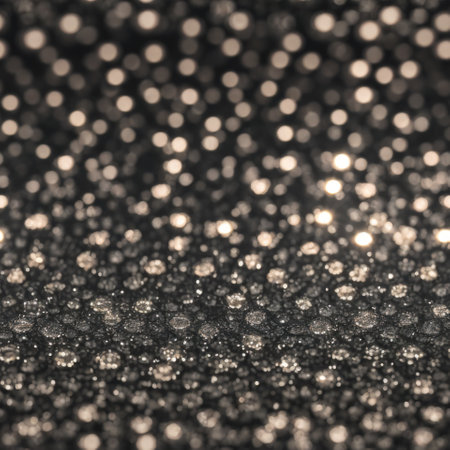 seamless texture with bokeh spots on a black background