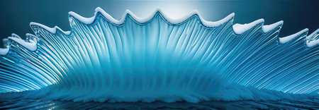 seascape with splash waves turned into iceの写真素材