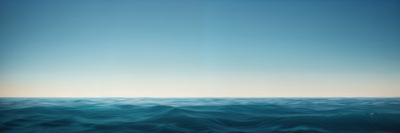 illustration with sea horizon and clear gradient skyの素材
