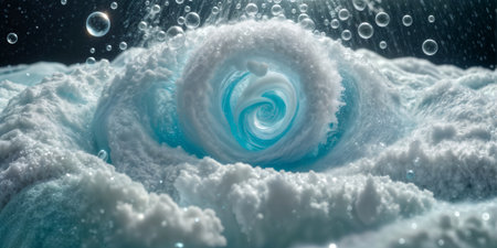 swirling, white and blue abstract form that looks like a waveの素材