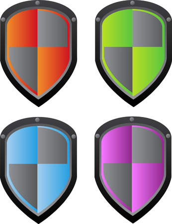 Vector shield - four color variationsのイラスト素材