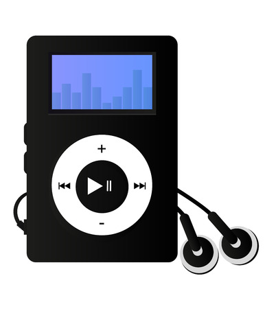 Mp3 player with the headphonesのイラスト素材