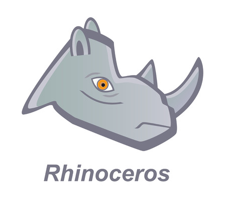 Vector cartoon rhinocerosのイラスト素材