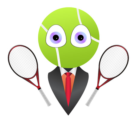 Cartoon business tennis mascotのイラスト素材