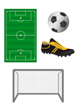 Set of football or soccer elementsのイラスト素材