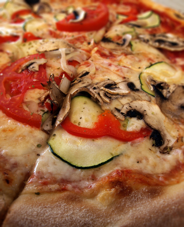 Vegetable pizza close upの写真素材
