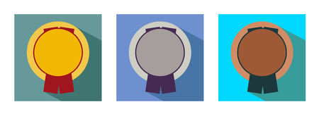 flat medals icons - gold, silver and bronze valuationのイラスト素材